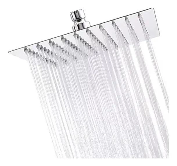 KIT BRAZO DE DUCHA 40 CM Y PLATO DE DUCHA ACERO CROMO CUA - 2