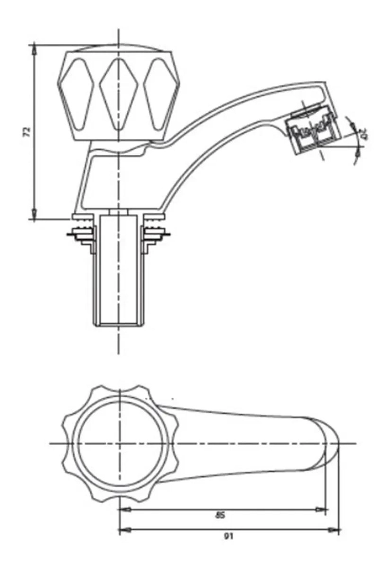 LLAVE PARA LAVATORIO COLOR CROMO CON DISEÑO STRETTO - 3