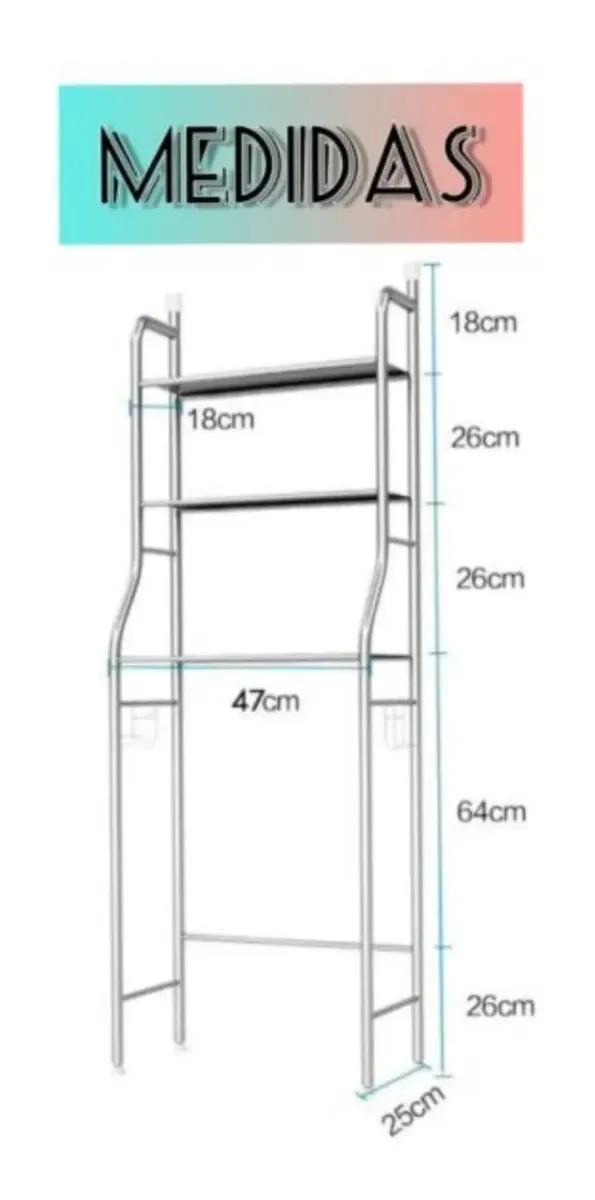 ORGANIZADOR DE BAÑO ARMABLE 3 NIVELES PARA INODORO - 4