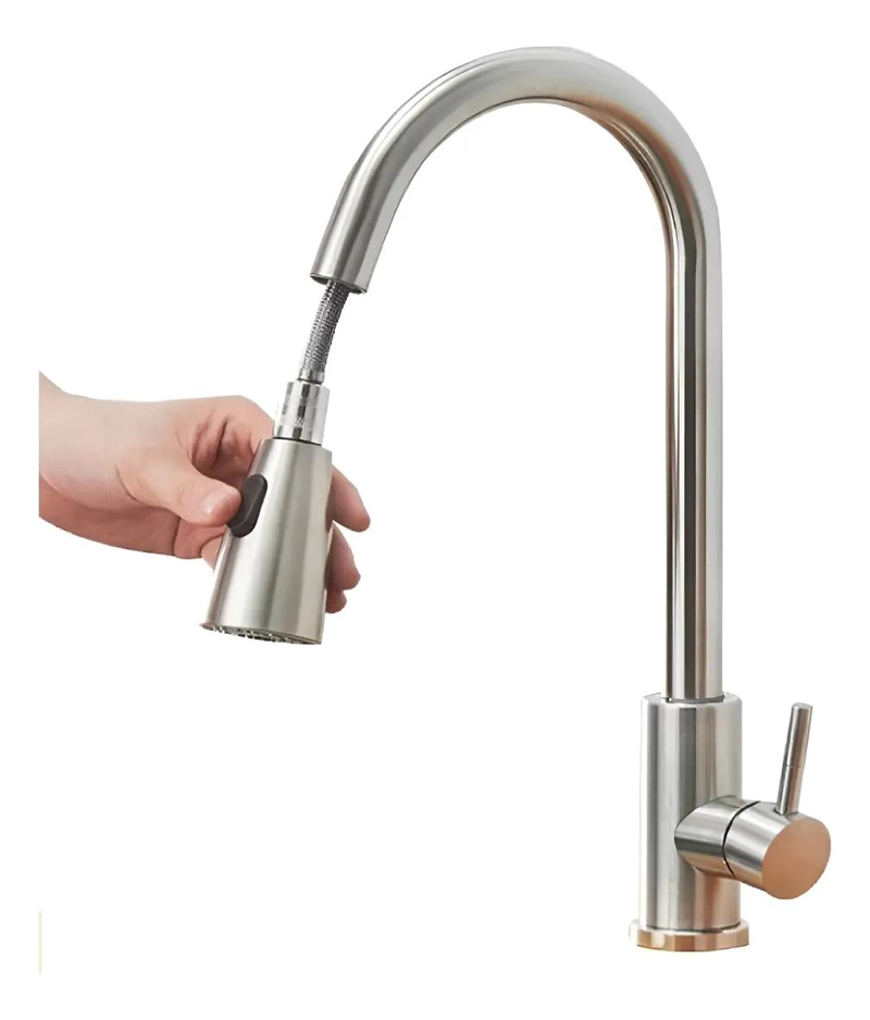 LLAVE MONOMANDO LAVAPLATOS EXTENSIBLE NIQUEL - 1