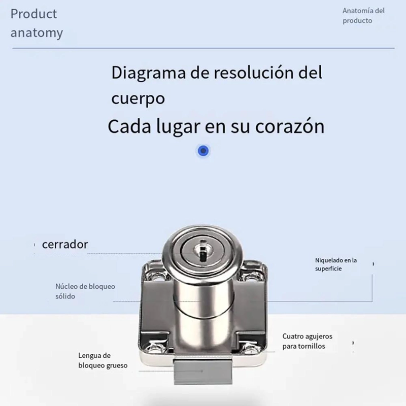 JUEGO DE 12 CERRADURAS PARA MUEBLES CON LLAVES - 4