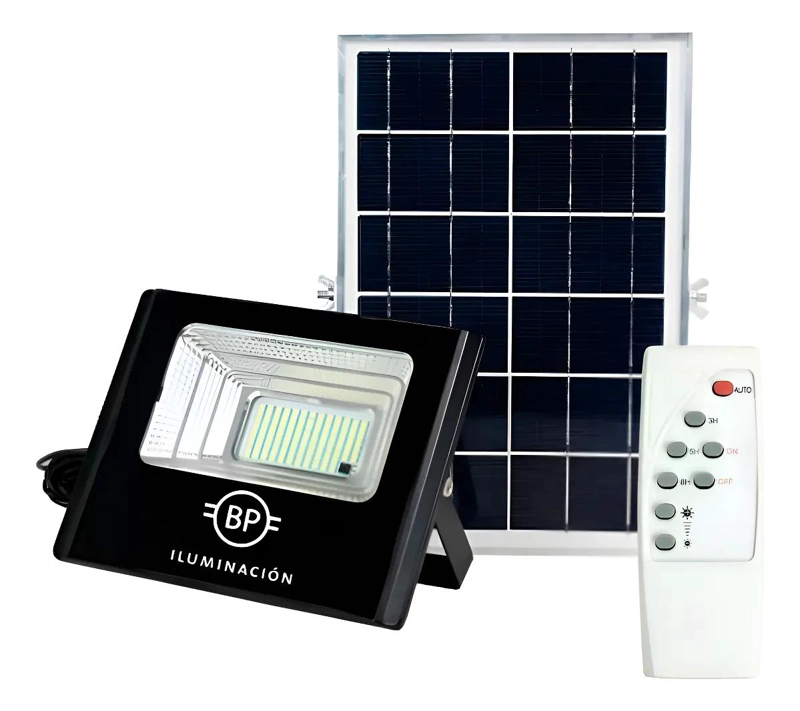 LUMINARIA SOLAR 100W CON PANEL SOLAR EXTERNO - 1