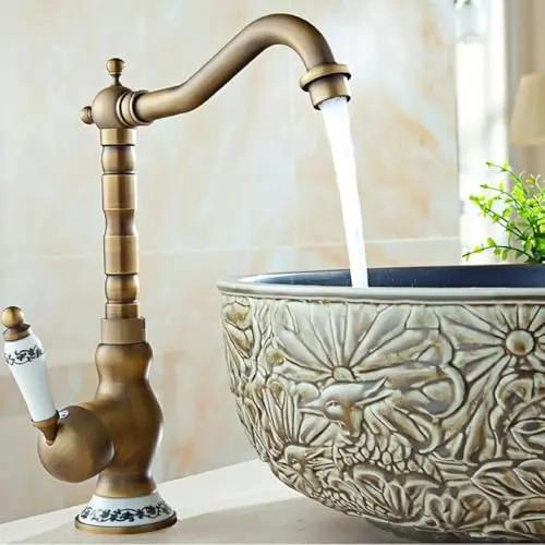 LLAVE MONOMANDO DE LATON ENVEJECIDO PARA LAVABO - 2