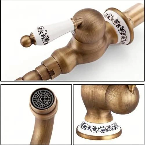LLAVE MONOMANDO DE LATON ENVEJECIDO PARA LAVABO - 3
