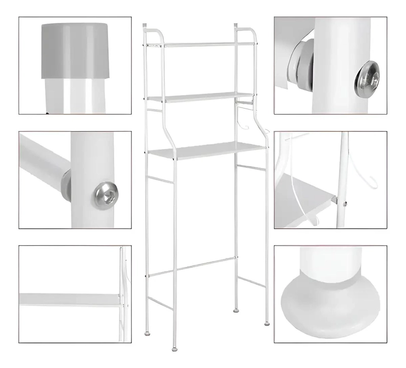 ORGANIZADOR ESTANTE PARA BAÑO ARMABLE BLANCO - 1