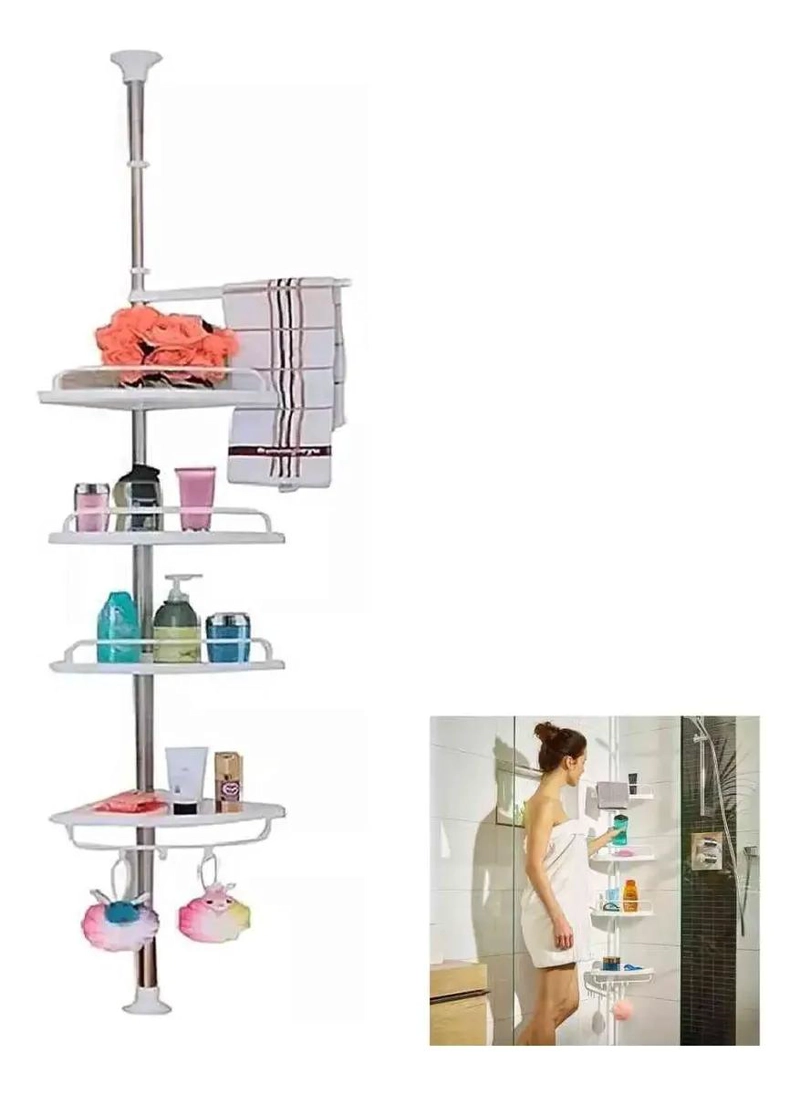 ORGANIZADOR ESQUINERO AJUSTABLE PARA BAÑO 4 PISOS - 1