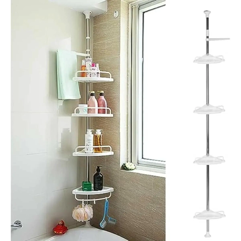 ORGANIZADOR ESQUINERO AJUSTABLE PARA BAÑO 4 PISOS - 3