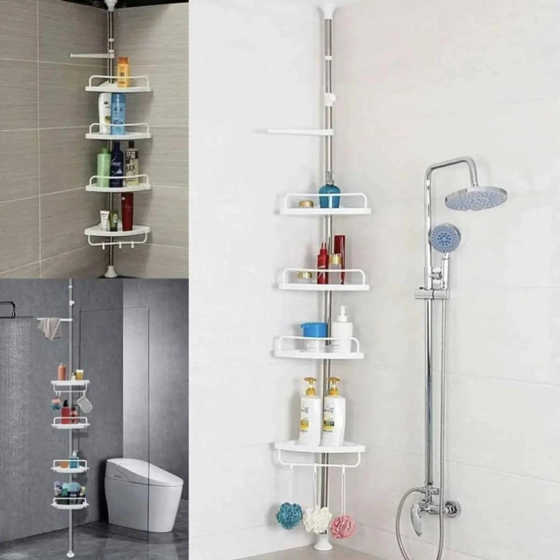 ORGANIZADOR ESQUINERO AJUSTABLE PARA BAÑO 4 PISOS - 4