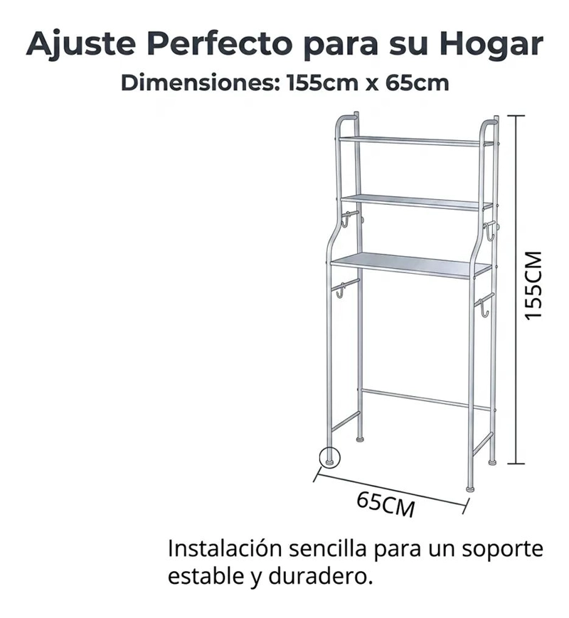 MUEBLE ORGANIZADOR PARA BAÑO CON 3 NIVELES - 3
