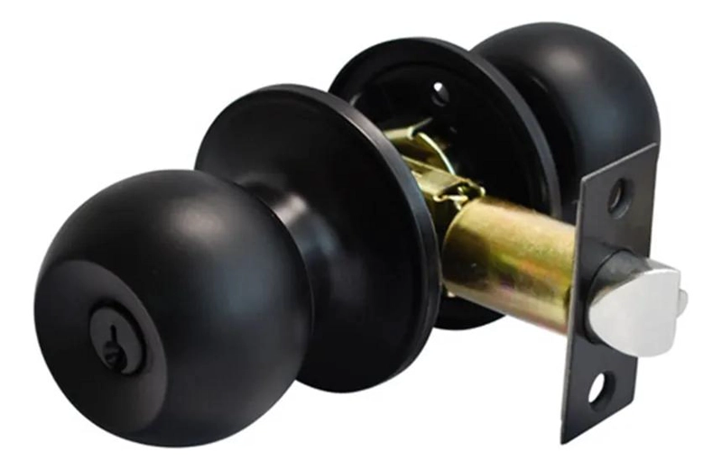 CERRADURA DE PERILLA BOLA PARA RECAMARA NEGRO MATE - 2