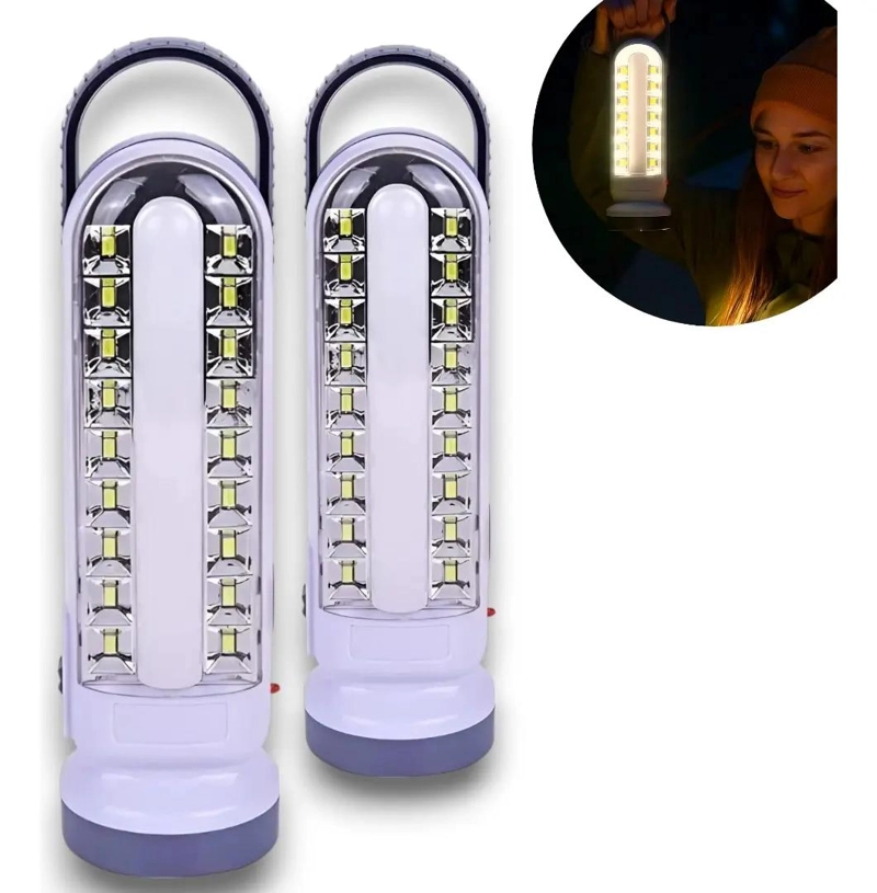 PACK 2 LAMPARAS DE EMERGENCIA 3 EN 1 CON LUZ LED Y CARGA - 1