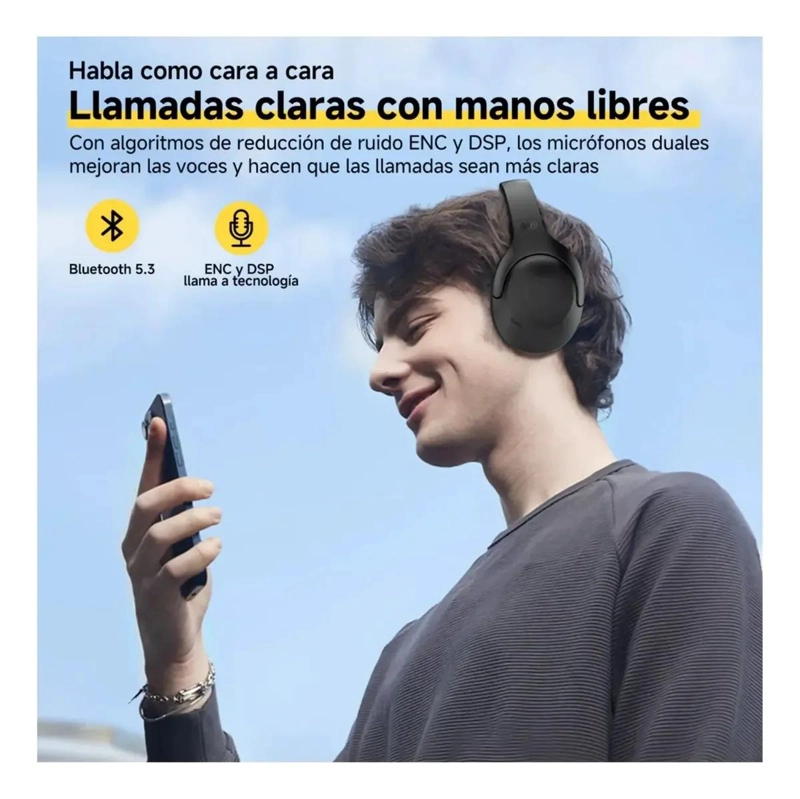 AUDIFONOS INALAMBRICOS BLUETOOTH H3 LITE NEGRO - 5