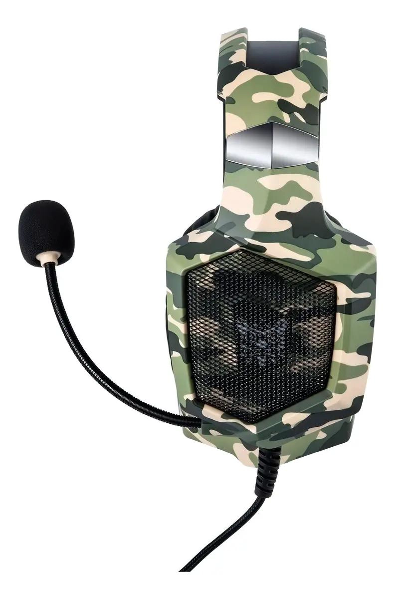 AURICULARES GAMER K8 CAMUFLAJE VERDE CON LUZ LED - 3