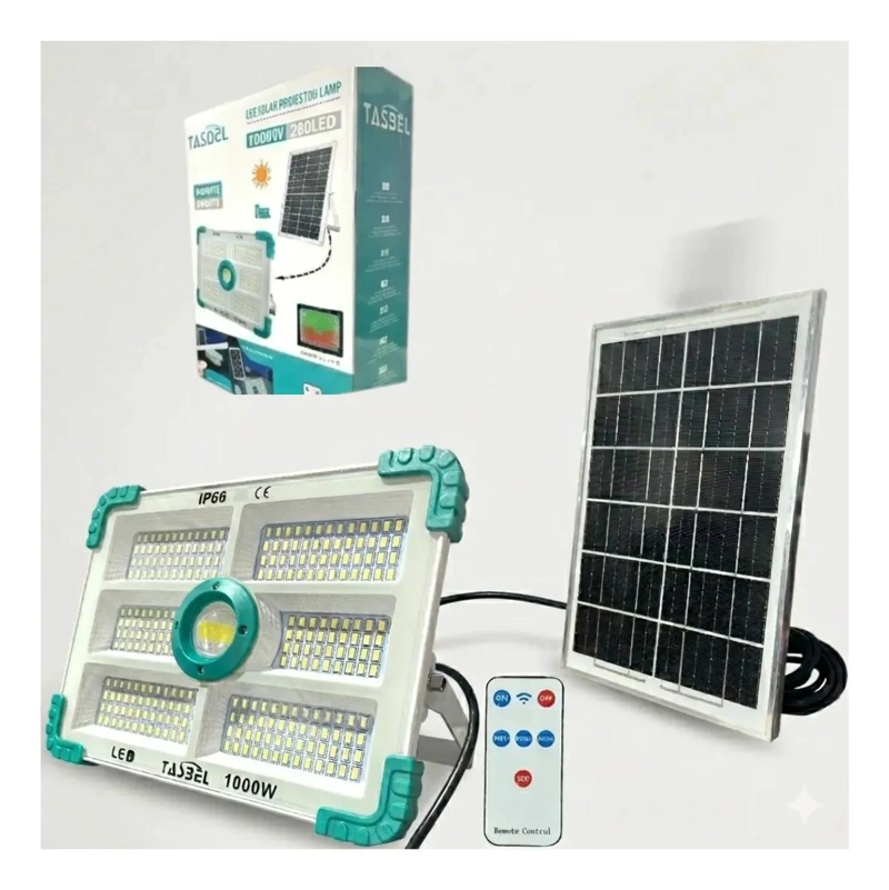 FOCO REFLECTOR SOLAR LED 1000W IP66 CON CONTROL REMOTO - 1