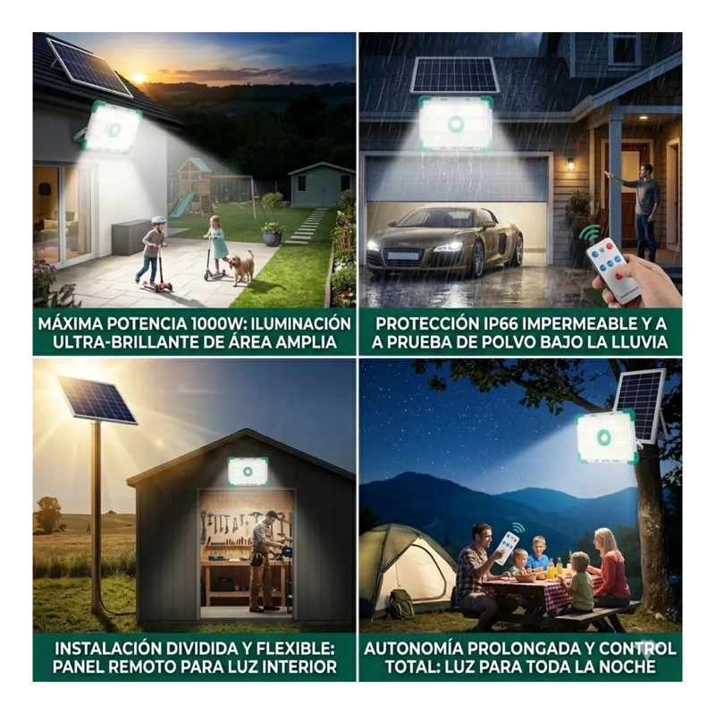 FOCO REFLECTOR SOLAR LED 1000W IP66 CON CONTROL REMOTO - 3
