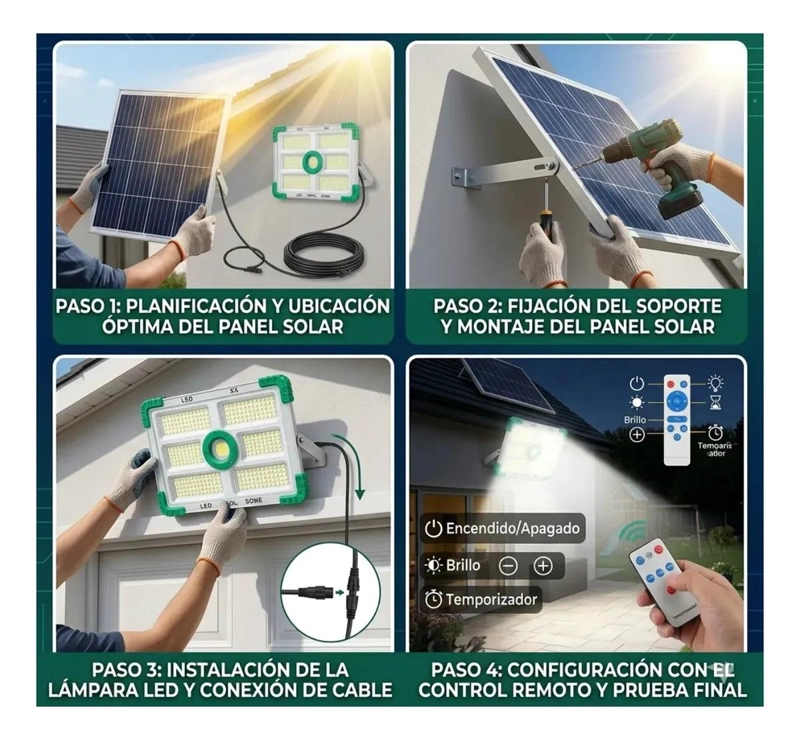FOCO REFLECTOR SOLAR LED 1000W IP66 CON CONTROL REMOTO - 4