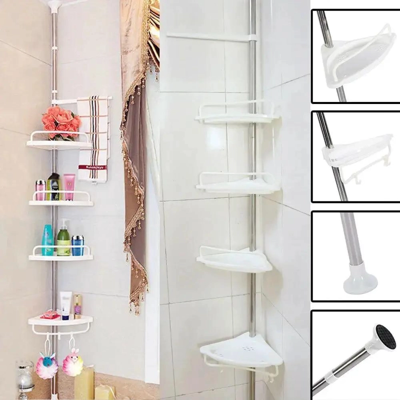 ESTANTE ESQUINERO PARA BAÑO CON 4 REPISAS - 2