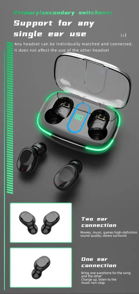 AUDIFONOS IN-EAR BLUETOOTH 5.3 CON ESTILO GAMER - 2