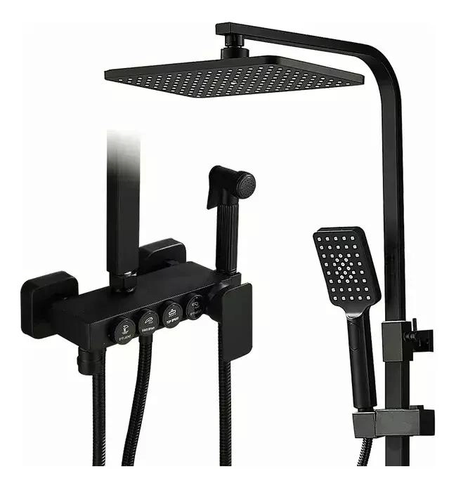 LLAVE MONOMANDO PARA DUCHA Y TINA NEGRA MATE - 1