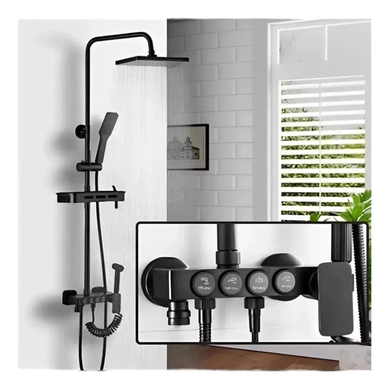 LLAVE MONOMANDO PARA DUCHA Y TINA NEGRA MATE - 2