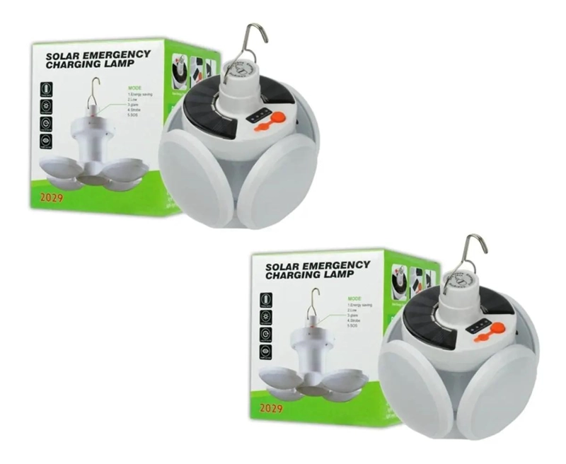 PACK 2 LAMPARAS LED SOLARES RECARGABLES 5 CARAS - 1
