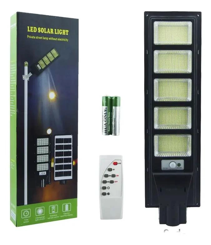 FOCO SOLAR PARA POSTE 1500W CON 5 PLACAS Y 1400 LEDS - 1
