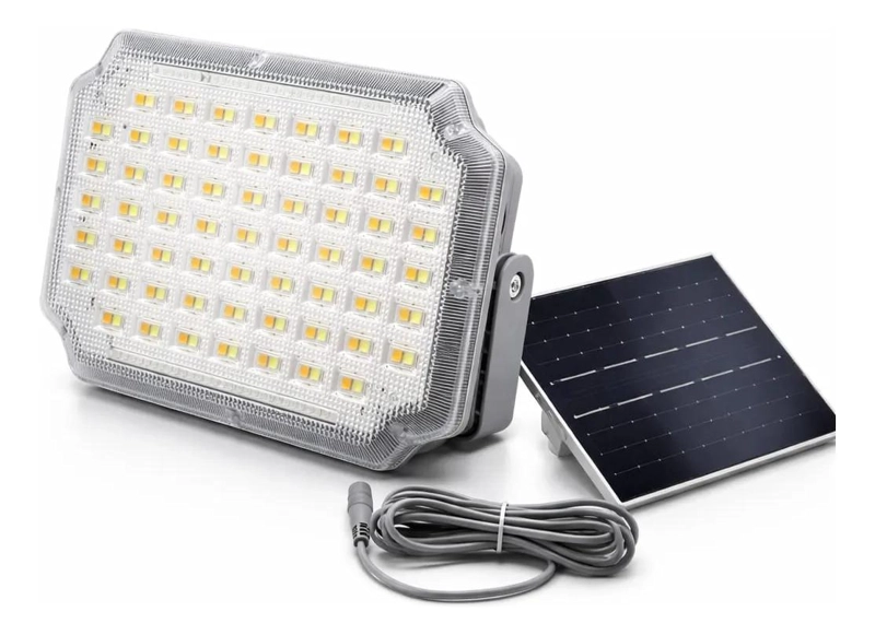 FOCO LED SOLAR 200W RECARGABLE CON LUZ FRIA Y CALIDA - 1