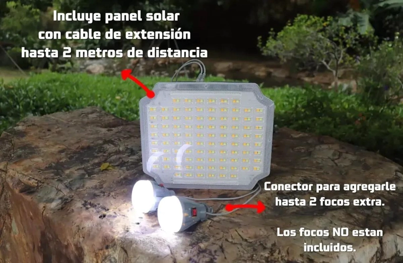 FOCO LED SOLAR 200W RECARGABLE CON LUZ FRIA Y CALIDA - 4