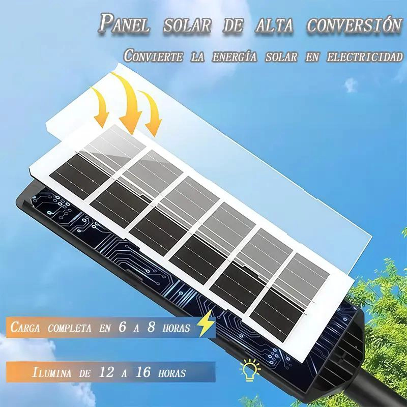 FOCO REFLECTOR SOLAR EXTERIOR LED CON SOPORTE Y MANDO - 4