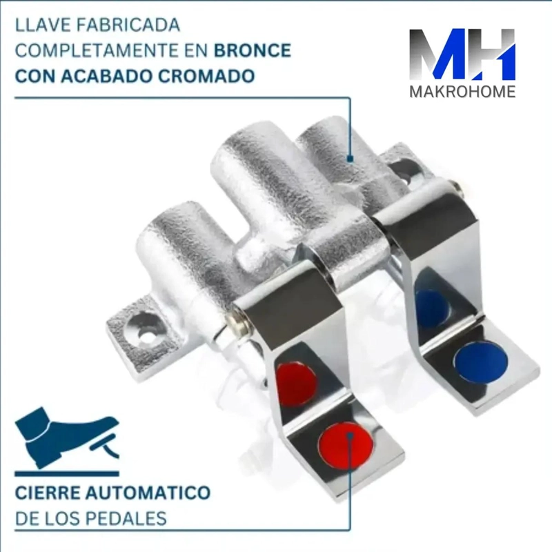 LLAVE PEDAL DOBLE PARA AGUA FRIA Y CALIENTE INDUSTRIAL - 4