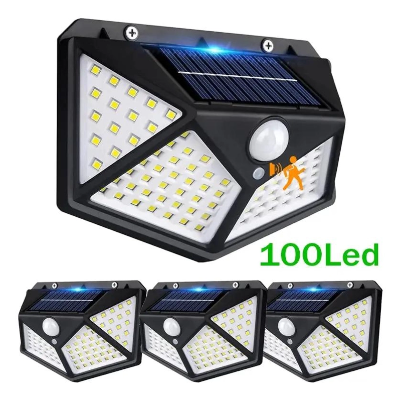 PACK 8 FOCOS SOLARES 100 LED CON SENSOR DE MOVIMIENTO - 4
