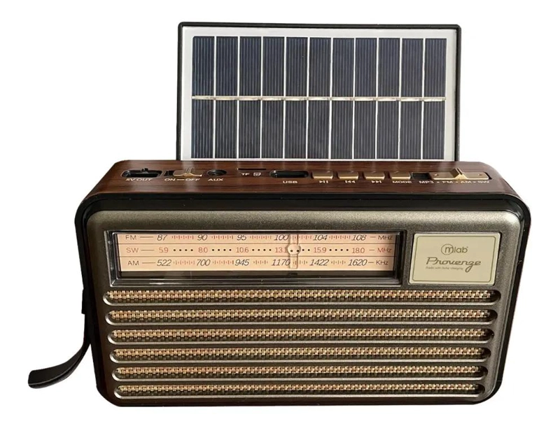 RADIO RETRO VINTAGE AM FM BLUETOOTH USB SOLAR - 1