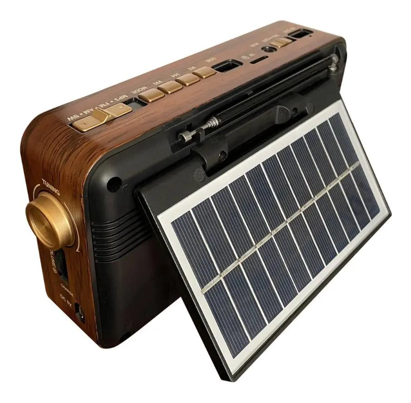 RADIO RETRO VINTAGE AM FM BLUETOOTH USB SOLAR - 5