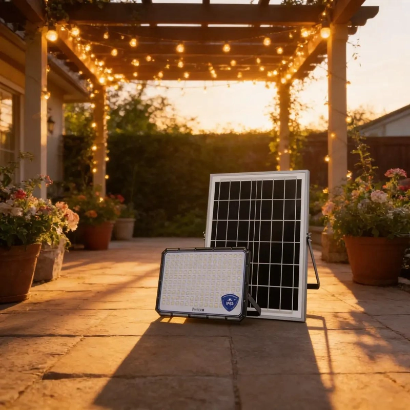 FOCO SOLAR LED FIJO EXTERIOR 5000W CON PANEL SOLAR - 1