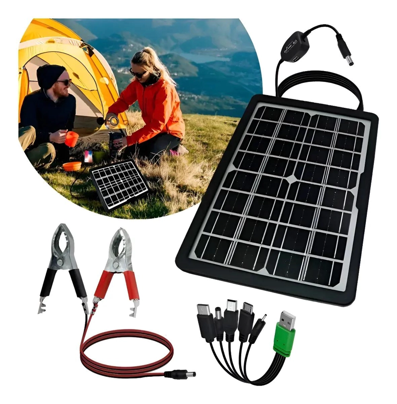PANEL SOLAR MULTIFUNCIONAL 12W CON CARGA USB - 1