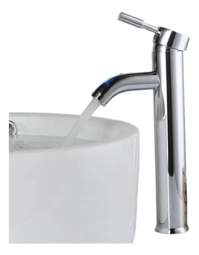 LLAVE MONOMANDO ALTA PARA BAÑO CROMADA 30 CM - 1