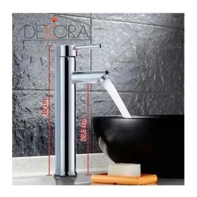LLAVE MONOMANDO ALTA PARA BAÑO CROMADA 30 CM - 2