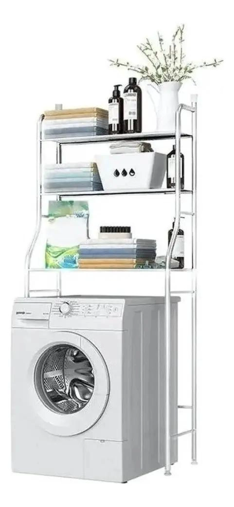 ORGANIZADOR METALICO PARA LAVADORA Y BAÑO 3 NIVELES - 1
