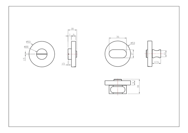 SEGURO INTERIOR CON RANURA DE EMERGENCIA EN ACERO INOX - 5