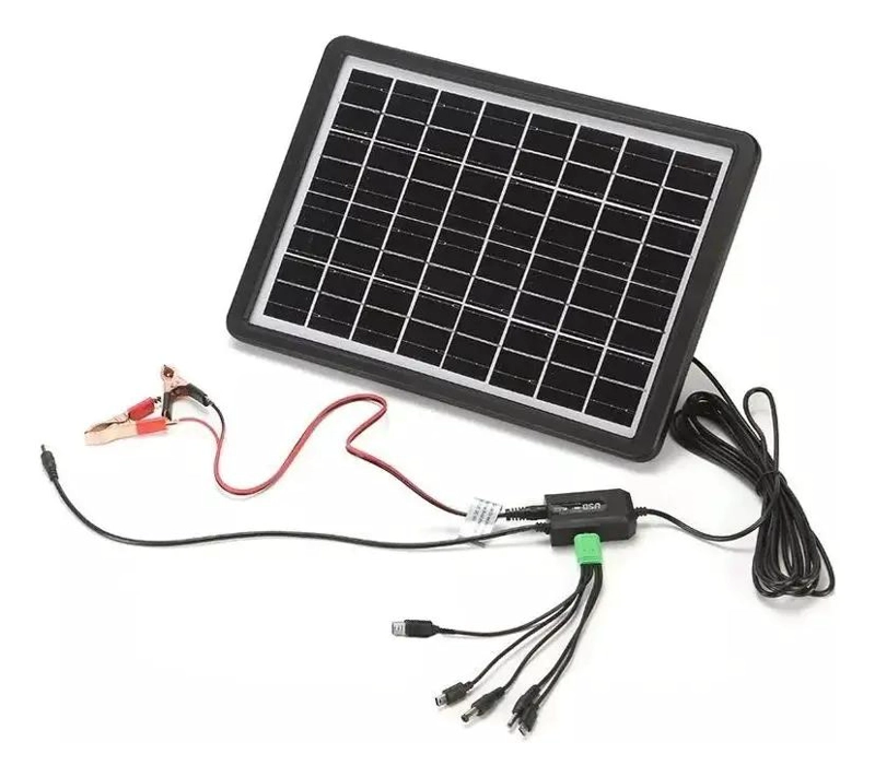 PANEL SOLAR CAMPING 15W CON LUZ DE EMERGENCIA Y CARGADOR - 1