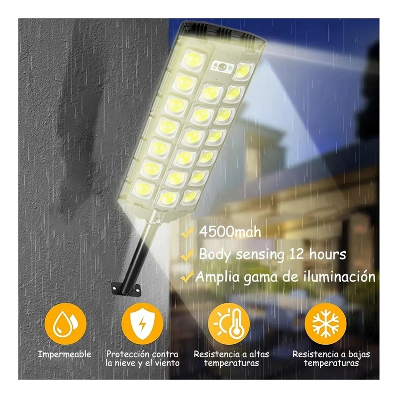 FOCO LED SOLAR PARA EXTERIOR CON SOPORTE Y ALTA POTENCIA - 2