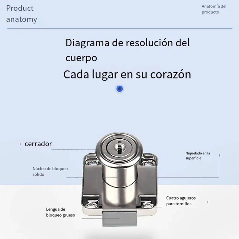 JUEGO DE 12 CERRADURAS PARA MUEBLES CON LLAVES - 4