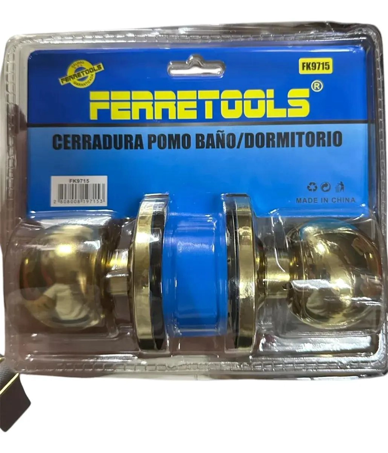 PACK 6 CERRADURAS DE POMO DORADAS PARA DORMITORIO O BAÑO - 2