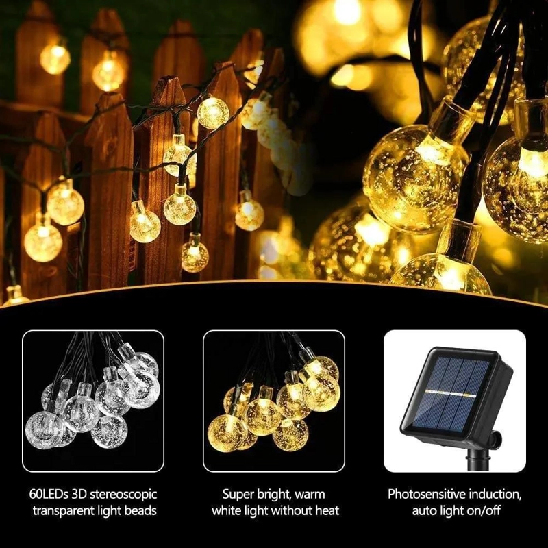 LUCES DE CADENA SOLARES 13M 80 LED PARA JARDIN - 3