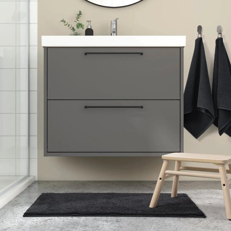 PISO DE BAÑO ANTIDESLIZANTE NEGRO 50X80 CM - 2