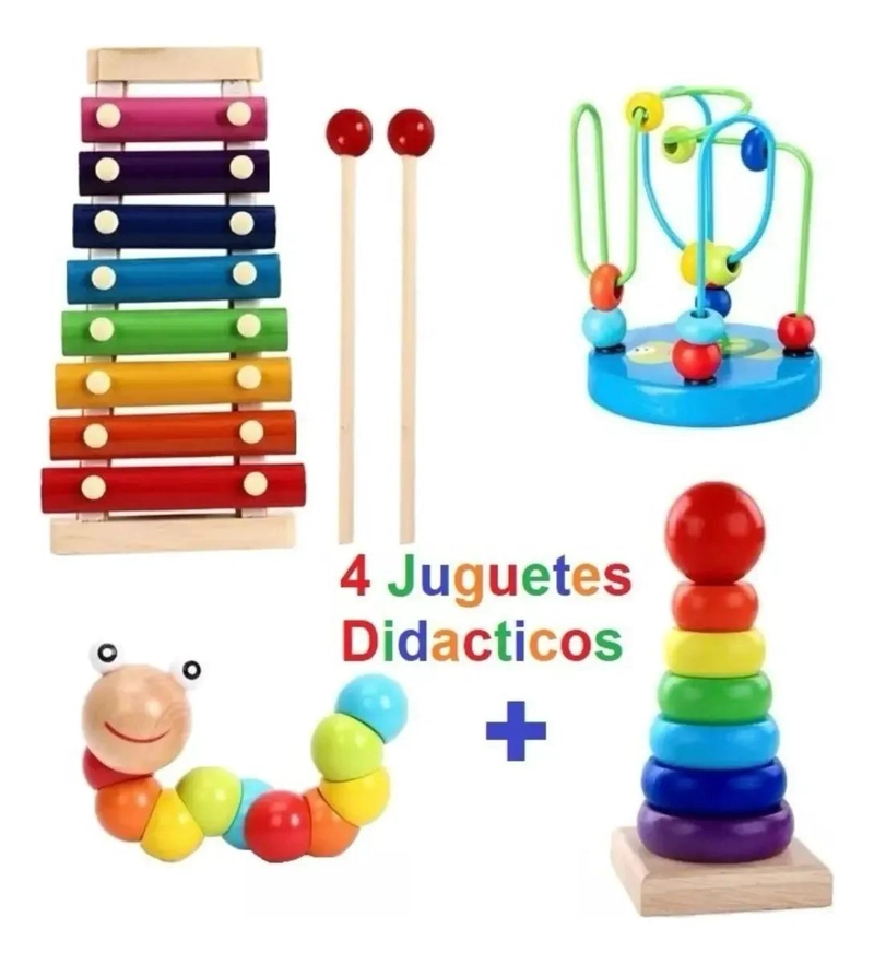 SET DE 4 JUGUETES MUSICALES MONTESSORI DE MADERA PARA NIÑ - 2