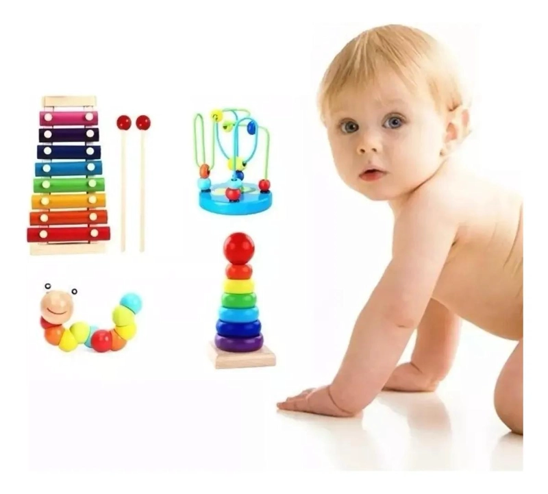 SET DE 4 JUGUETES MUSICALES MONTESSORI DE MADERA PARA NIÑ - 3