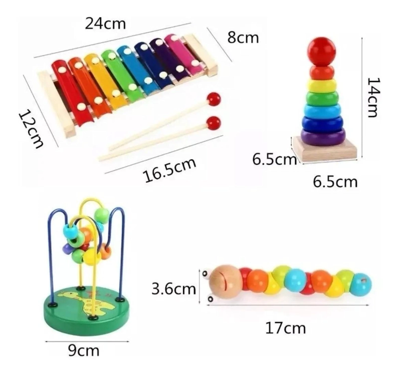 SET DE 4 JUGUETES MUSICALES MONTESSORI DE MADERA PARA NIÑ - 4