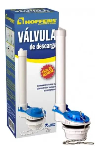 VALVULA DE DESCARGA PARA ESTANQUE WC CON FLAPPER Y CADENA - 1