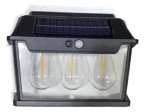 FAROL APLIQUE SOLAR LED CON 3 AMPOLLETAS IMPERMEABLE IP65 - 1
